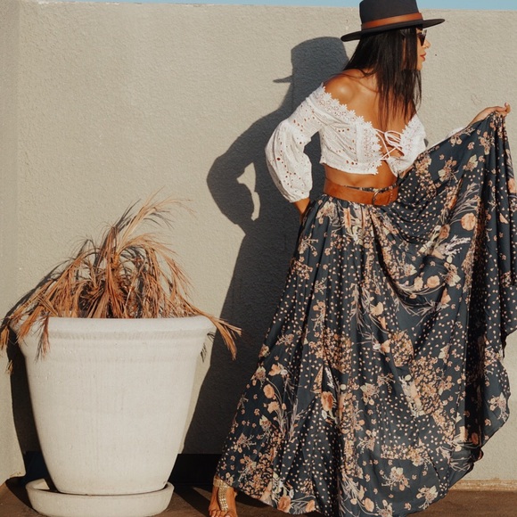 Bohemian Floral Country Festival Maxi Skirt - Picture 6 of 7